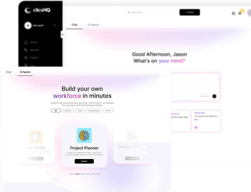 clicsHQ AI chat and agents